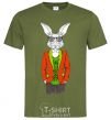 Men's T-Shirt A rabbit in a red jacket millennial-khaki фото