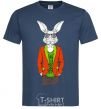 Men's T-Shirt A rabbit in a red jacket navy-blue фото
