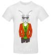 Men's T-Shirt A rabbit in a red jacket White фото