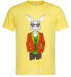 Men's T-Shirt A rabbit in a red jacket cornsilk фото