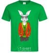 Men's T-Shirt A rabbit in a red jacket kelly-green фото