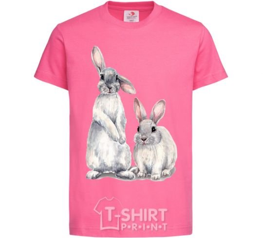 Kids T-shirt Watercolor bunnies heliconia фото