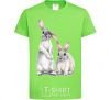 Kids T-shirt Watercolor bunnies orchid-green фото