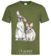 Men's T-Shirt Watercolor bunnies millennial-khaki фото