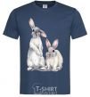 Men's T-Shirt Watercolor bunnies navy-blue фото