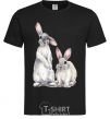 Men's T-Shirt Watercolor bunnies black фото