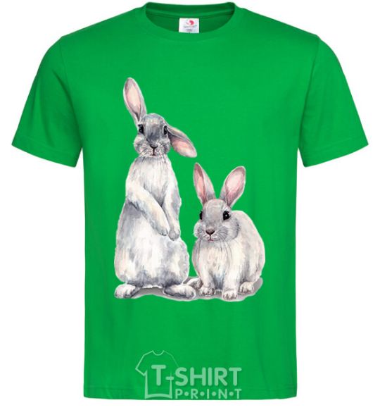 Men's T-Shirt Watercolor bunnies kelly-green фото