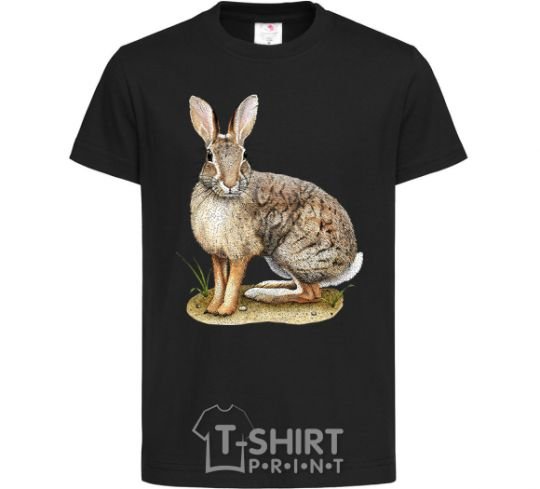 Kids T-shirt Brush rabbit black фото