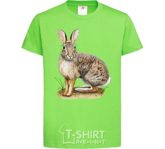 Kids T-shirt Brush rabbit orchid-green фото