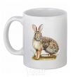 Ceramic mug Brush rabbit White фото