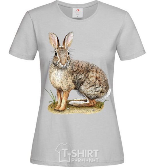 Женская футболка Brush rabbit Серый фото