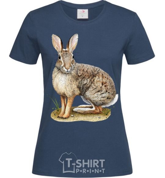 Женская футболка Brush rabbit Темно-синий фото