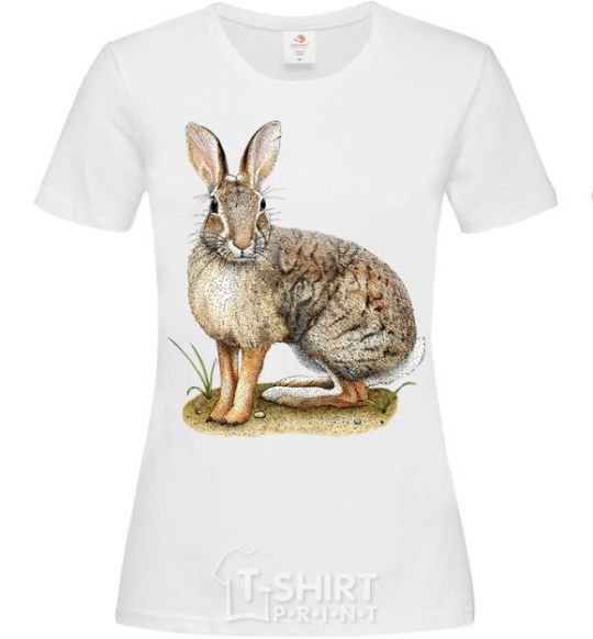 Women's T-shirt Brush rabbit White фото