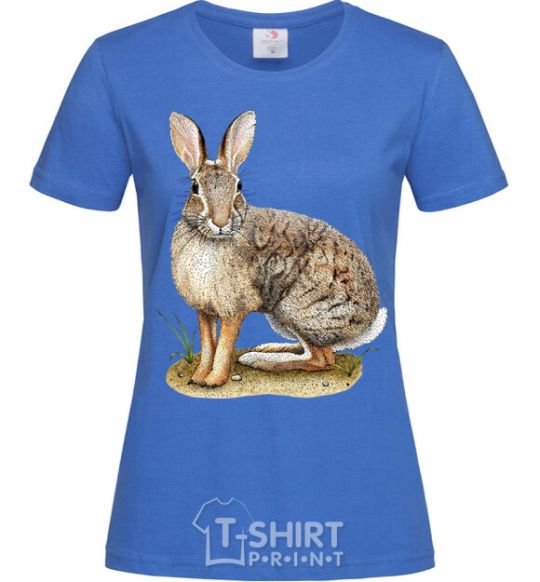 Women's T-shirt Brush rabbit royal-blue фото