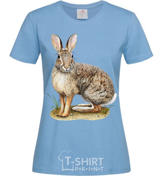 Women's T-shirt Brush rabbit sky-blue фото