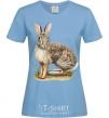 Women's T-shirt Brush rabbit sky-blue фото