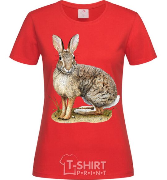 Women's T-shirt Brush rabbit red фото