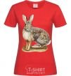 Женская футболка Brush rabbit Красный фото