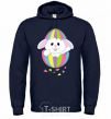 Men`s hoodie A rabbit in an egg navy-blue фото