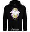 Men`s hoodie A rabbit in an egg black фото