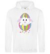 Men`s hoodie A rabbit in an egg White фото