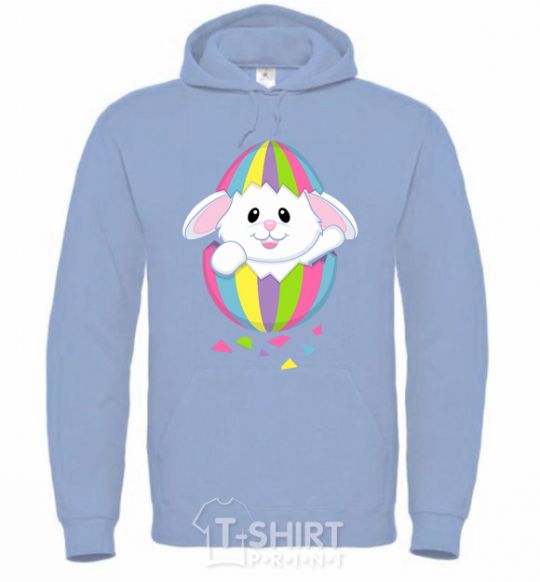 Men`s hoodie A rabbit in an egg sky-blue фото