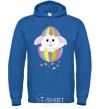 Men`s hoodie A rabbit in an egg royal фото