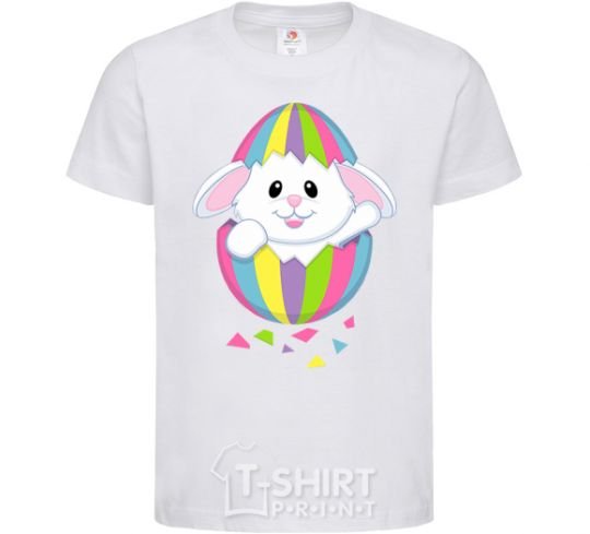 Kids T-shirt A rabbit in an egg White фото