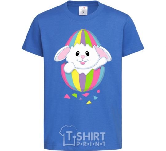 Kids T-shirt A rabbit in an egg royal-blue фото