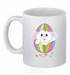 Ceramic mug A rabbit in an egg White фото