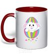 Mug with a colored handle A rabbit in an egg red фото