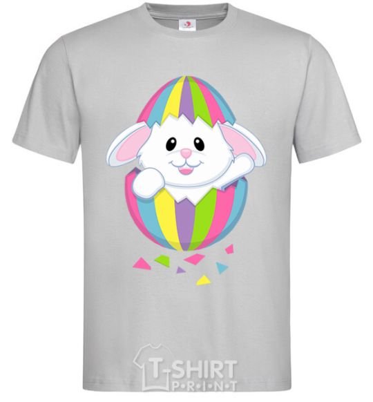 Men's T-Shirt A rabbit in an egg grey фото