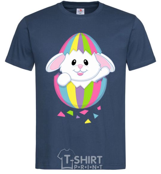 Men's T-Shirt A rabbit in an egg navy-blue фото