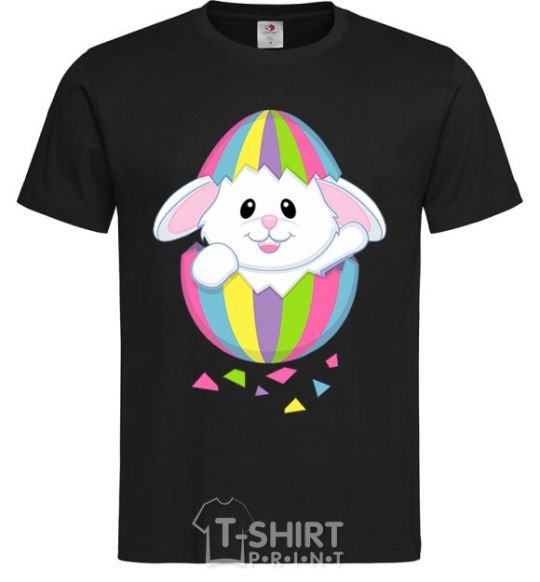 Men's T-Shirt A rabbit in an egg black фото