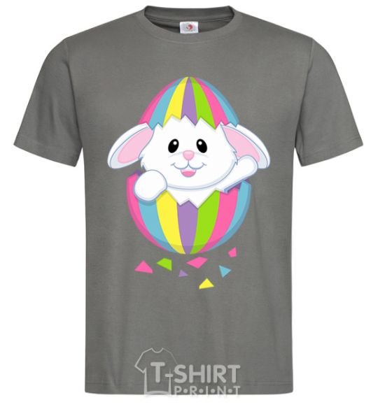 Men's T-Shirt A rabbit in an egg dark-grey фото