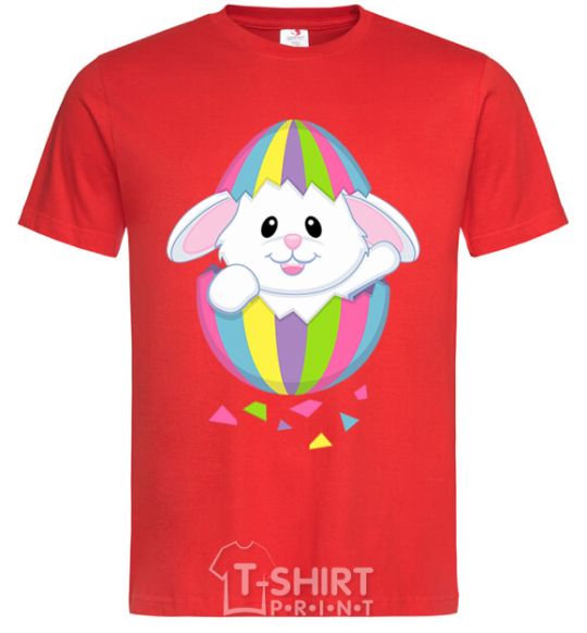 Men's T-Shirt A rabbit in an egg red фото