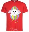 Men's T-Shirt A rabbit in an egg red фото