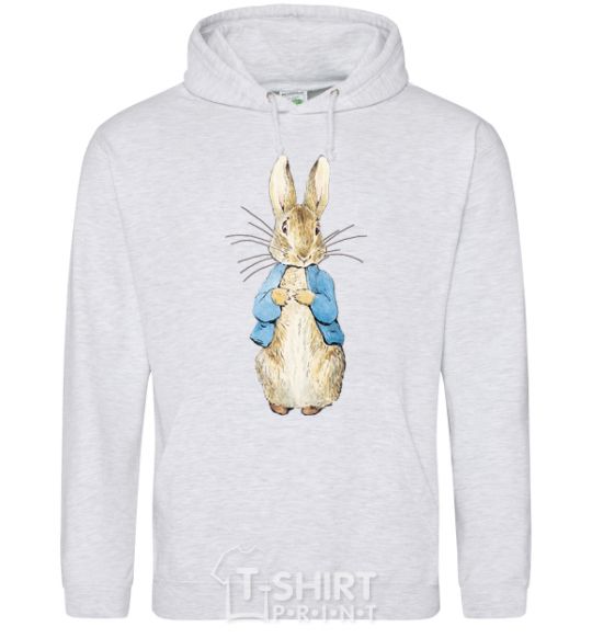 Men`s hoodie A rabbit in a jacket sport-grey фото