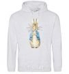 Men`s hoodie A rabbit in a jacket sport-grey фото