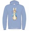 Men`s hoodie A rabbit in a jacket sky-blue фото