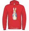 Men`s hoodie A rabbit in a jacket bright-red фото