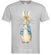 Men's T-Shirt A rabbit in a jacket grey фото