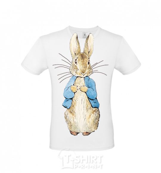 Men's T-Shirt A rabbit in a jacket White фото