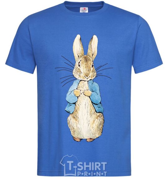 Men's T-Shirt A rabbit in a jacket royal-blue фото