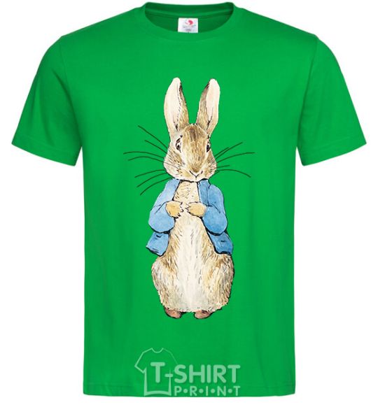 Men's T-Shirt A rabbit in a jacket kelly-green фото