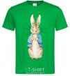 Men's T-Shirt A rabbit in a jacket kelly-green фото