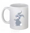 Ceramic mug A rabbit with a tail White фото