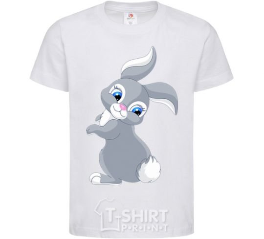 Kids T-shirt A rabbit with a tail White фото