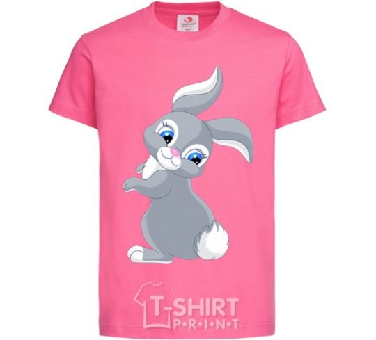 Kids T-shirt A rabbit with a tail heliconia фото