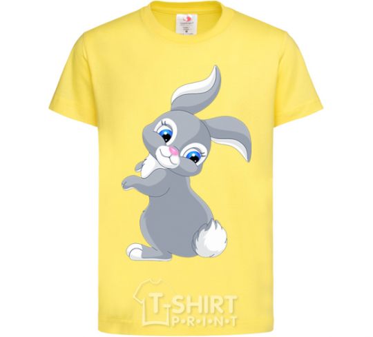 Kids T-shirt A rabbit with a tail cornsilk фото